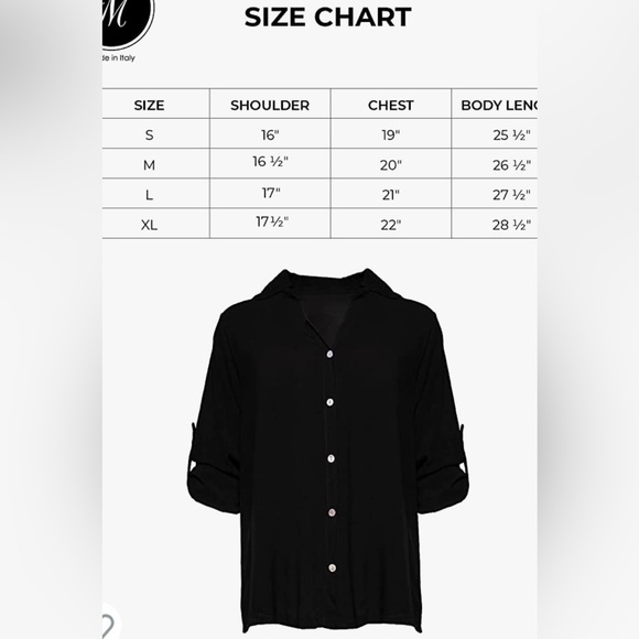 Made in Italy Black Button up Shirt - Picture 4 of 4